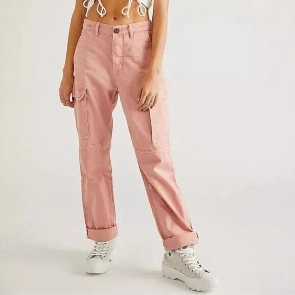 One Teaspoon Free People Cargo Motion Jeans Peach Beige Size 34 NWT